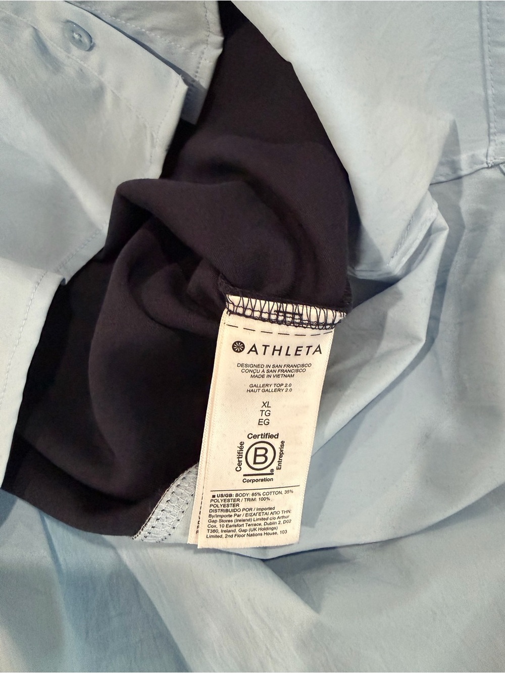 NWT Athleta Gallery Top 2.0 Tunic XL Navy Blue Layered High Low Long Sleeve Top - Picture 6 of 7